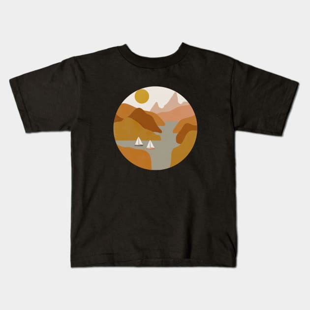 Abstract Islands Landscape Kids T-Shirt by ArunikaPrints
